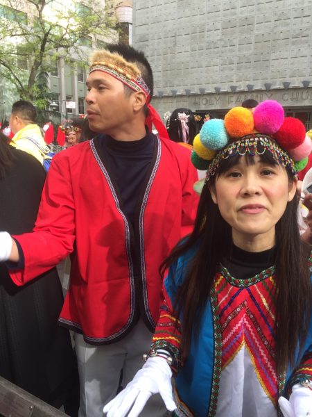 台湾大法弟子方玉晶在5月12日曼哈顿大游行前集会上。