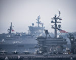 震撼 美国两航母与日舰联合军演视频曝光