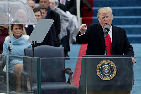 WASHINGTON, DC - JANUARY 20: President Donald Trump delivers his inaugural address on the West Front of the U.S. Capitol on January 20, 2017 in Washington, DC. In today's inauguration ceremony Donald J. Trump becomes the 45th president of the United States. (Photo by Alex Wong/Getty Images)