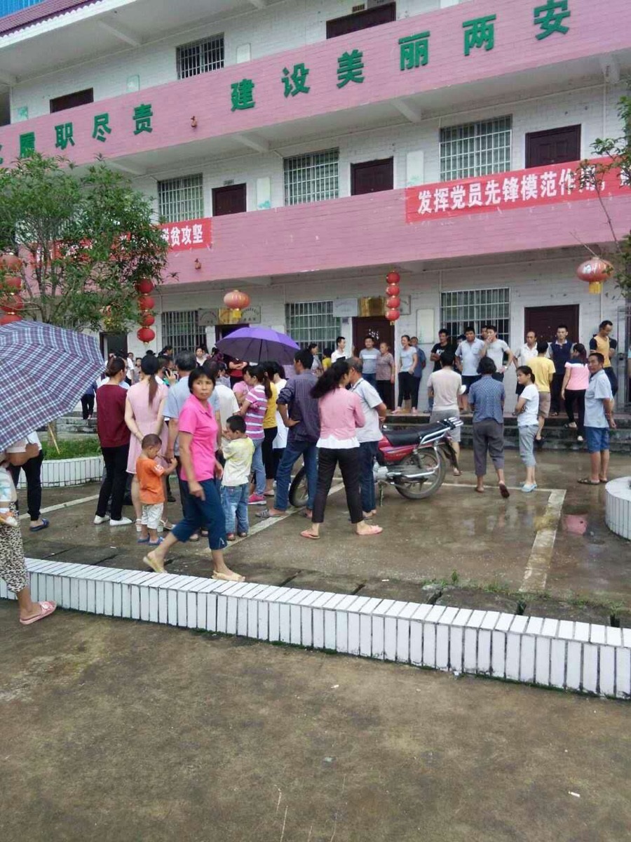 广西贺州市钟山县两安乡立头村数百村民抗议稀土开采所造成的污染问题。(村民提供)