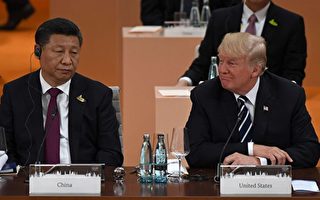 习近平与美国总统川普在2017年G20峰会最后一天，举行双边会晤，同意在贸易和朝鲜问题上继续合作。   (PATRIK STOLLARZ/AFP/Getty Images)