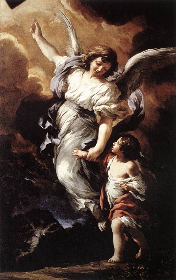 意大利畫家皮埃特羅·達·科爾托納（Pietro da Cortona）筆下的守護天使。（公有領域）