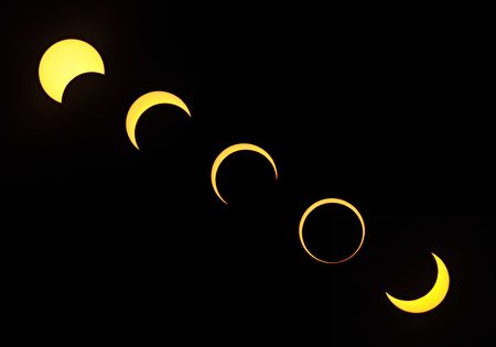 2012年5月20日在亞利桑那州觀看到的日食。(STAN HONDA/AFP/GettyImages)