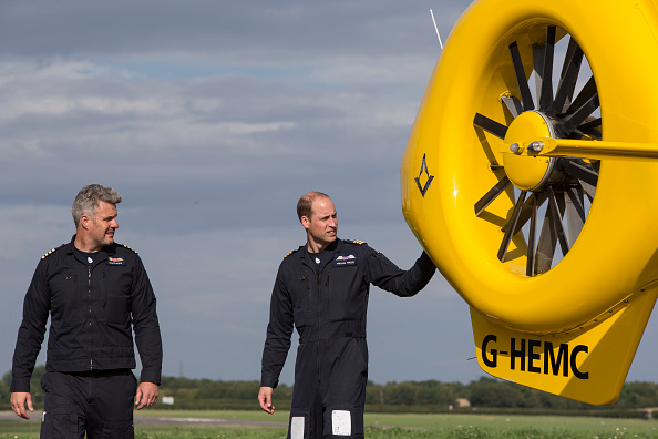 CAMBRIDGE, ENGLAND - JULY 27: Prince William, Duke of Cambridge prepares for his final shift with Cpt Dave Kelly of the East Anglian Air Ambulance based out of Marshall Airport on July 27, 2017 near Cambridge, England. (Photo by Heathcliff O'Malley - WPA Pool/Getty Images)