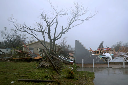 ROCKPORT, TX - AUGUST 26: A damaged home is seen after Hurricane Harvey passed through on August 26, 2017 in Rockport, Texas. Harvey made landfall shortly after 11 p.m. Friday, just north of Port Aransas as a Category 4 storm and is being reported as the strongest hurricane to hit the United States since Wilma in 2005. Forecasts call for as much as 30 inches of rain to fall in the next few days. (Photo by Joe Raedle/Getty Images)