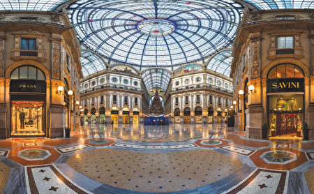 埃马努埃莱二世长廊（Galleria Vittorio Emanuele II）。（shutterstock）