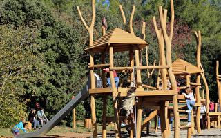 游戏广场的天然素材，呼应着孩子的五感亲密接触。（Pxhere CC0 Public Domain）