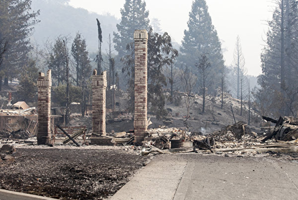 北加州大火15死 200失踪 酒乡化焦土