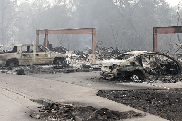 北加州大火15死 200失蹤 酒鄉化焦土