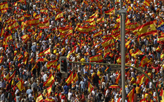 “求对话 要统一”逾万西班牙民众集会游行