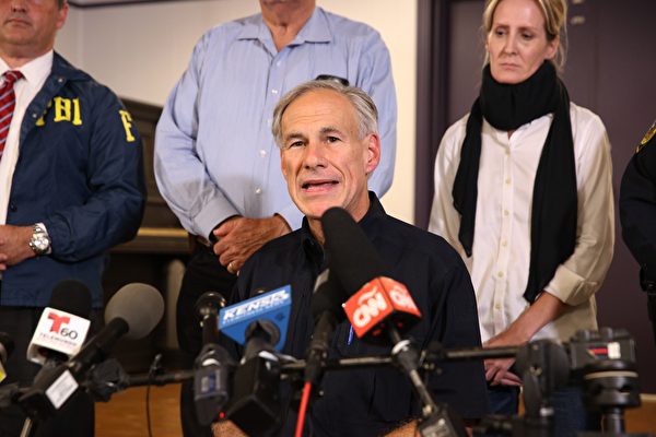 Texas Governor Greg Abbott speaks at a press conference on November 5, 2017, in Sutherland Springs, Texas about the First Baptist Church mass shooting. "There are 26 lives that have been lost. We don't know if that number will rise or not, all we know is that's too many, and this will be a long, suffering mourning for those in pain," Abbott said. / AFP PHOTO / SUZANNE CORDEIRO (Photo credit should read SUZANNE CORDEIRO/AFP/Getty Images)