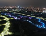 中市新亮点  中央公园三色灯缤纷