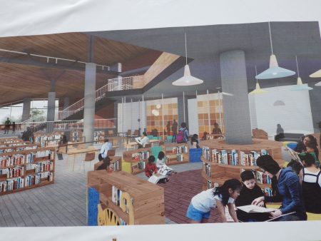 未來圖書館舒適的閱讀空間的圖形 