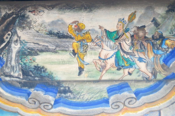 颐和园长廊上的西游记彩绘。