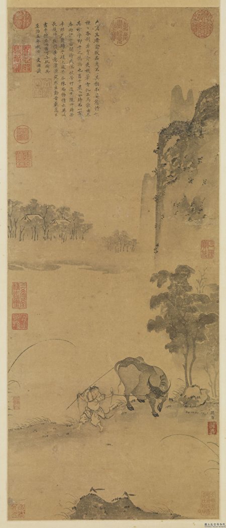 图为宋 祁序《长堤归牧图》，台北国立故宫博物院藏。（公有领域）