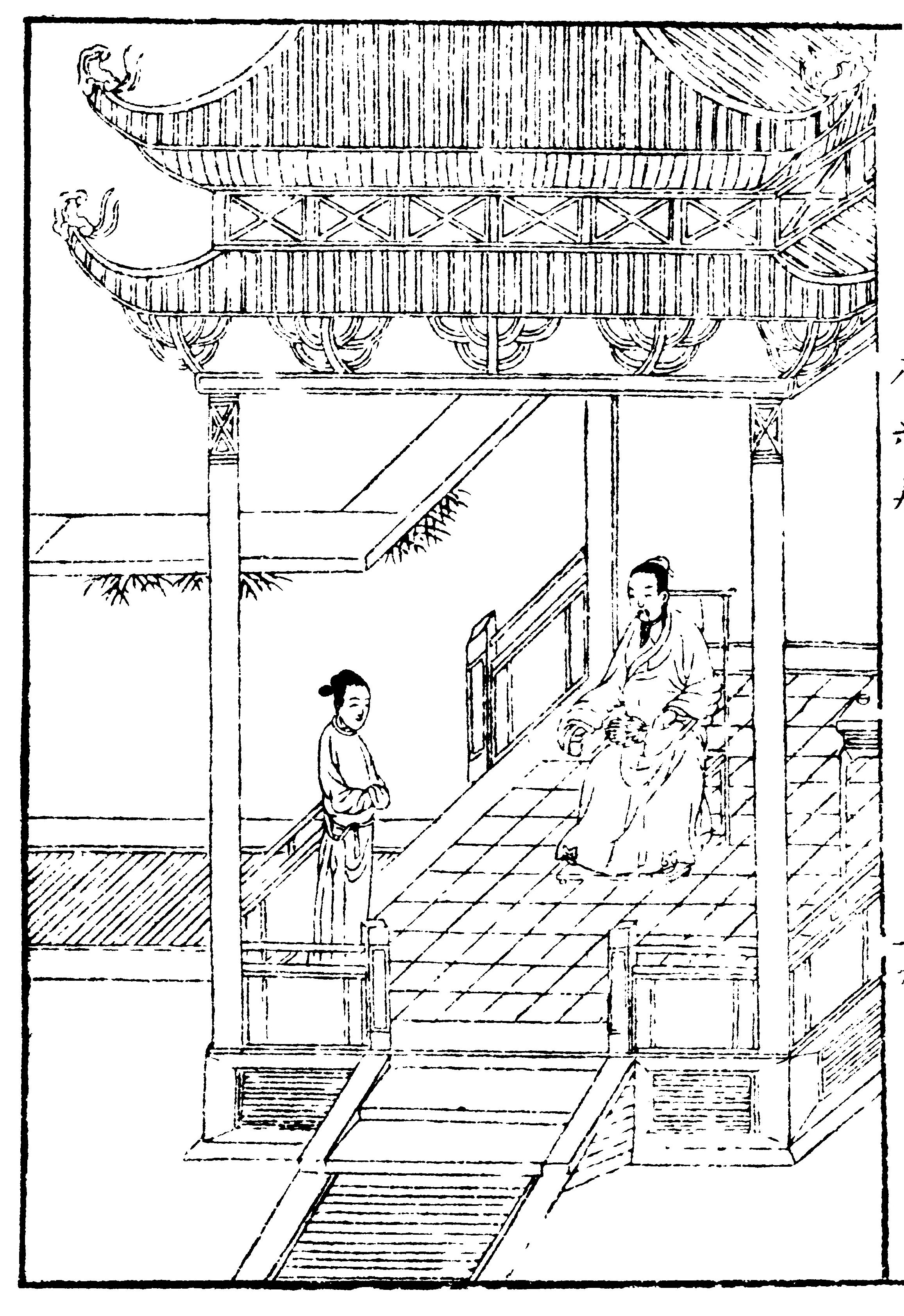 虞姬一番肺腑之言，使齐威王恍然大悟。图为西汉刘向《列女传》插图“齐威虞姬”。（公有领域）