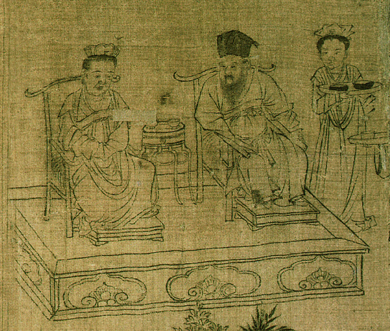 何生夫婦兩人非常孝順母親,一家人其樂融融。圖為宋朝李公麟《孝經圖》局部。(公有領域)