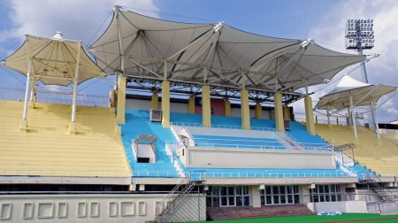 首届东亚青年运动会（EAYG）原预计2019年8月在台中举办，但中共施压东亚奥林匹克委员会（EAOC），以致EAOC在23日召开临时会，取消台中市的主办权。图为国立台湾体育运动大学台中体育场。