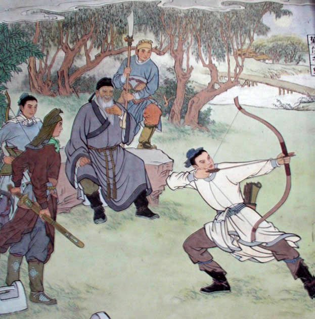 圖為周同教授岳飛箭術。(公有領域)