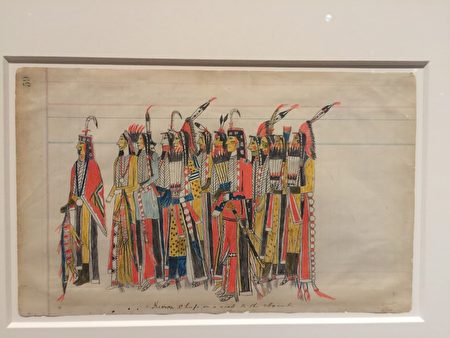 「美洲原住民藝術展」上的繪畫作品。