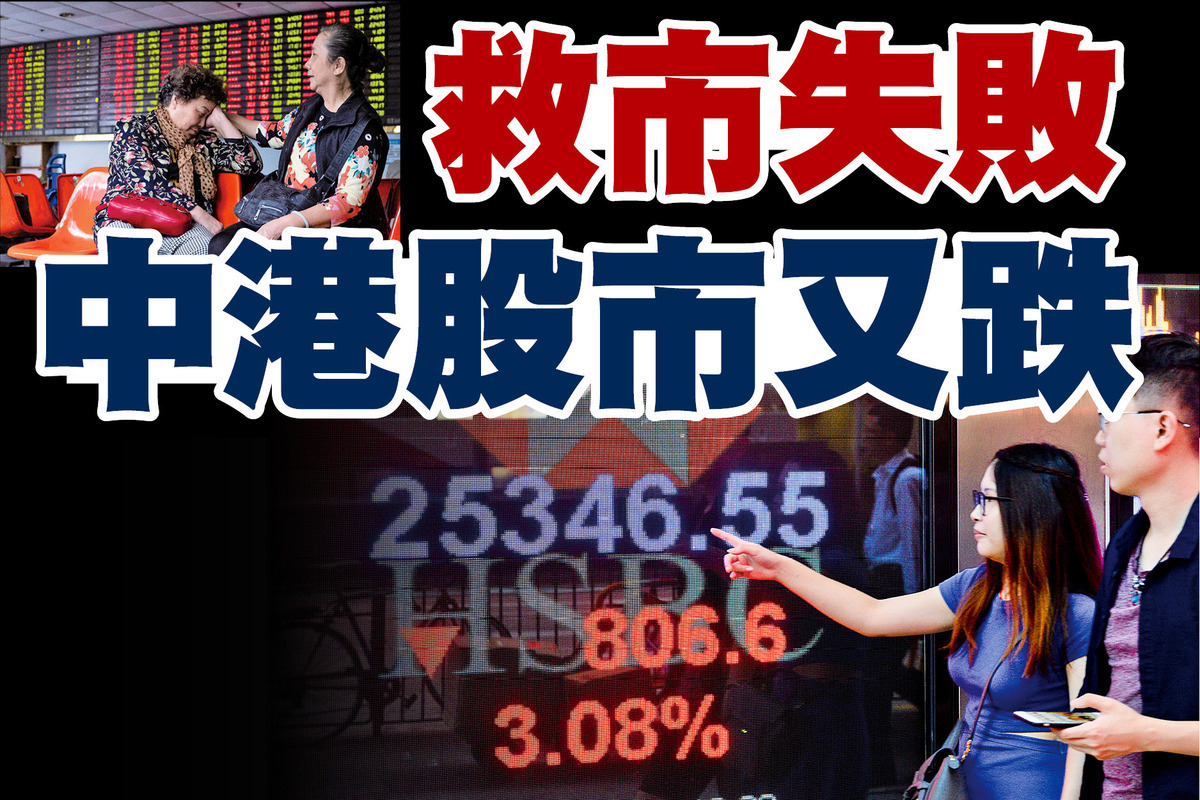 救市“强心针”不灵中港股市全线下跌| 中共| 大纪元