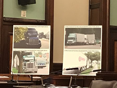 市议员米勒办公室拍到，他们选区内的大型卡车经常长时间占用停车位。