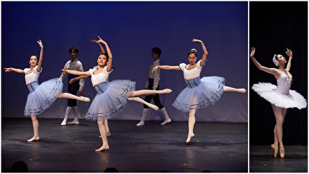 飛天大學中城分校的舞蹈系尤為獨特，是美國唯一一家同時教芭蕾舞和中國古典舞、讓學生能夠獲得藝術學士和碩士學位的學校。圖為學生們在排練演出劇目。