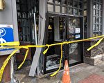 市府卡車撞壞華埠火鍋店店門 1行人受傷