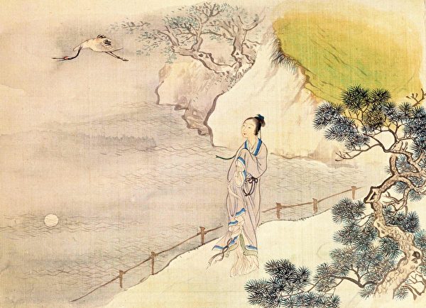 探春像，清费丹旭绘《十二金钗图册》，绢本设色，北京故宫博物院藏。（公有领域）