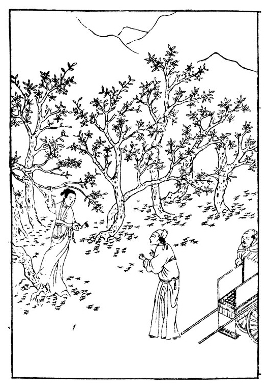 秋胡妻像,出自劉向《列女傳》。(公有領域)