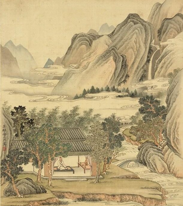 清 徐天序《坐禅》。（公有领域）