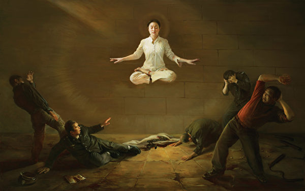第二屆新唐人油畫大賽參展作品《震撼》，作者陳肖平。（新唐人電視台）
