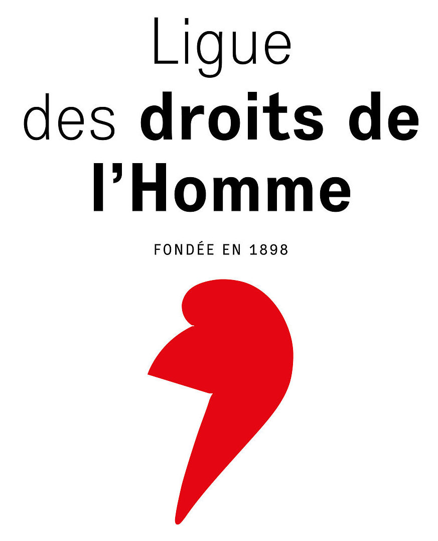 法国著名人权组织「人权联盟」(Ligue des droits de l'homme)標誌。(關宇寧/大紀元)