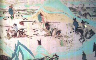 敦煌壁画征战图。（公有领域）