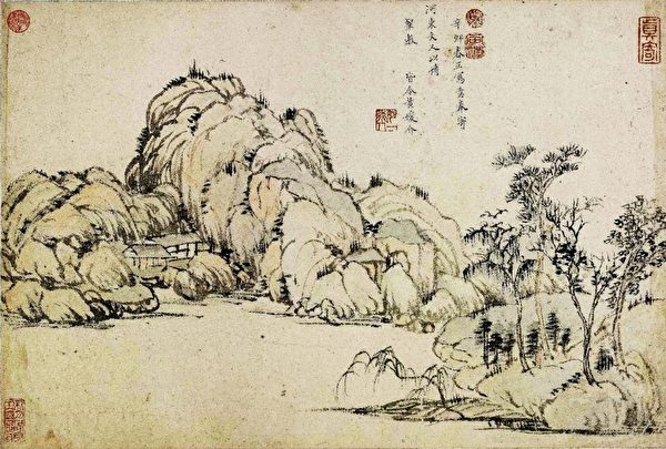 柳如是的写生山水画《月堤烟柳图》，北京故宫博物院藏。（公有领域）