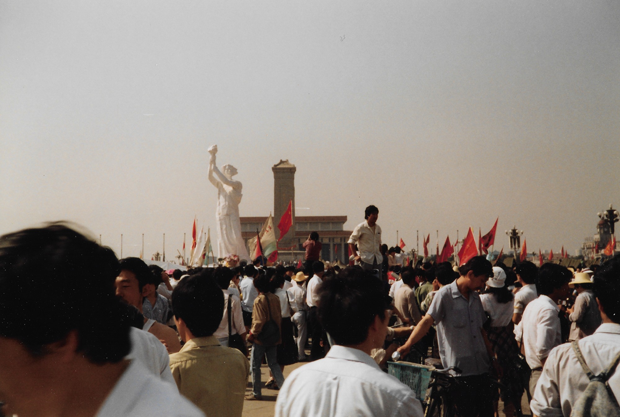 1989年6月3日，天安門廣場的民主自由女神。（王珍提供）