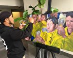 华裔画家创作“法轮功学员静坐图”