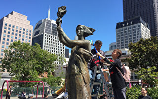 舊金山清洗民主女神像 拉開紀念六四30周年序幕