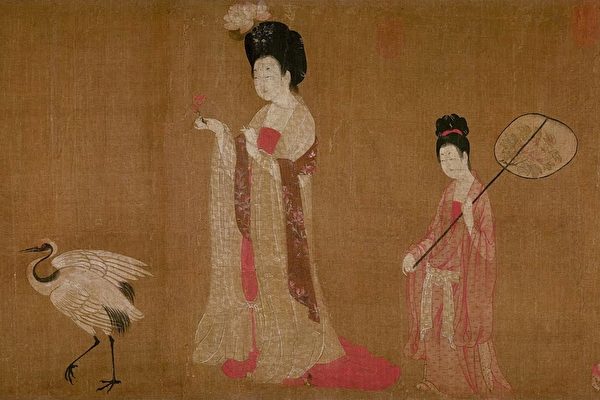 示意图：唐 周昉《簪花仕女图》描绘了唐代的宫廷生活。（公有领域）