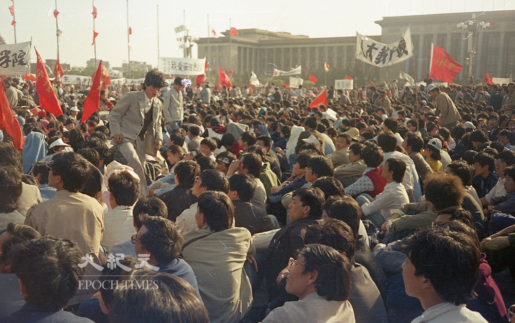 1989年六四前夕北京天安門廣場。（蔣一平提供）