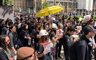 “不撤不退”英国五城同步声援香港大游行