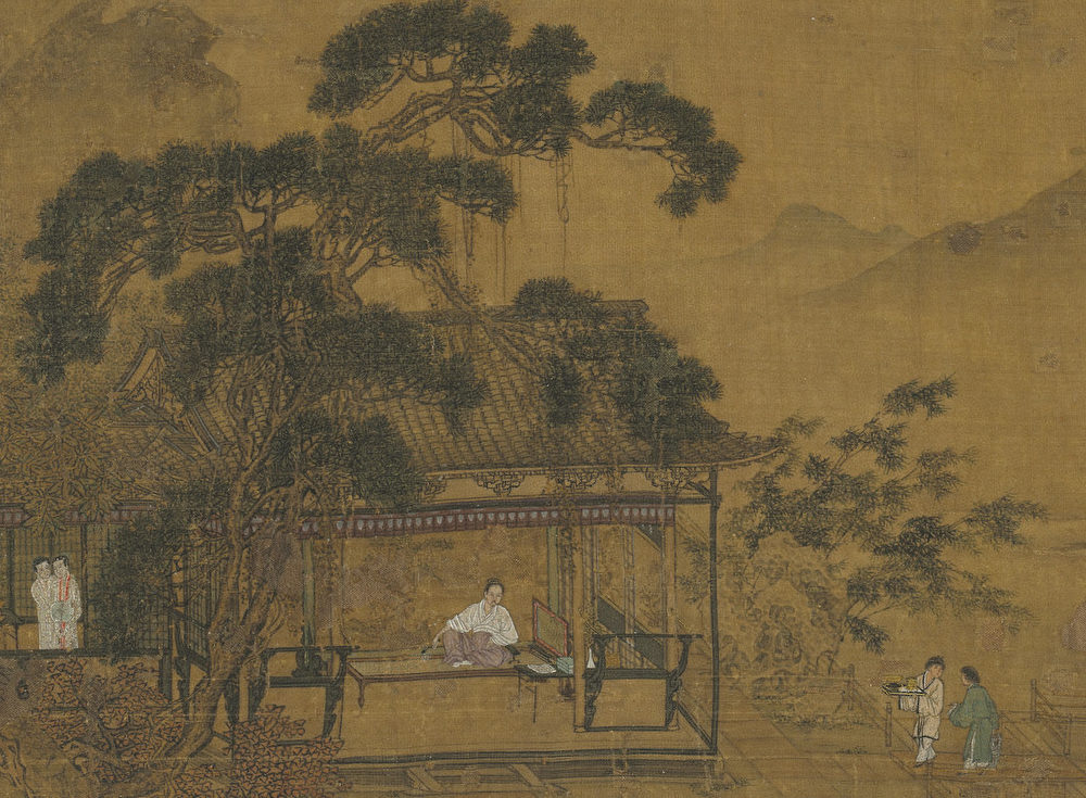古代文人雅士常焚香靜坐、焚香靜心。圖為宋 趙伯驌《風檐展卷》。(公有領域)