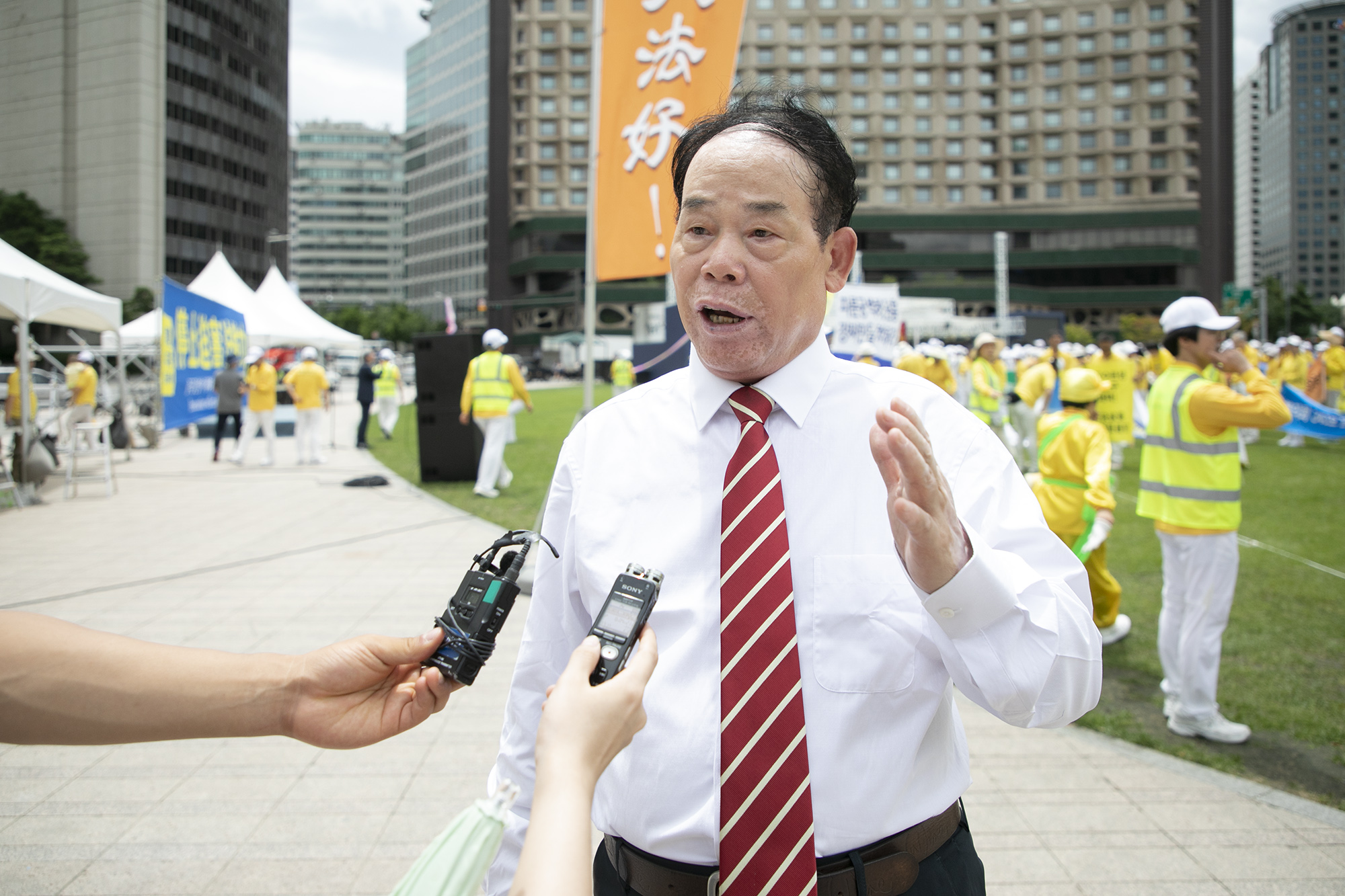 中國民主運動海外聯席會議韓國分部代表武振榮。(全景林/大紀元)