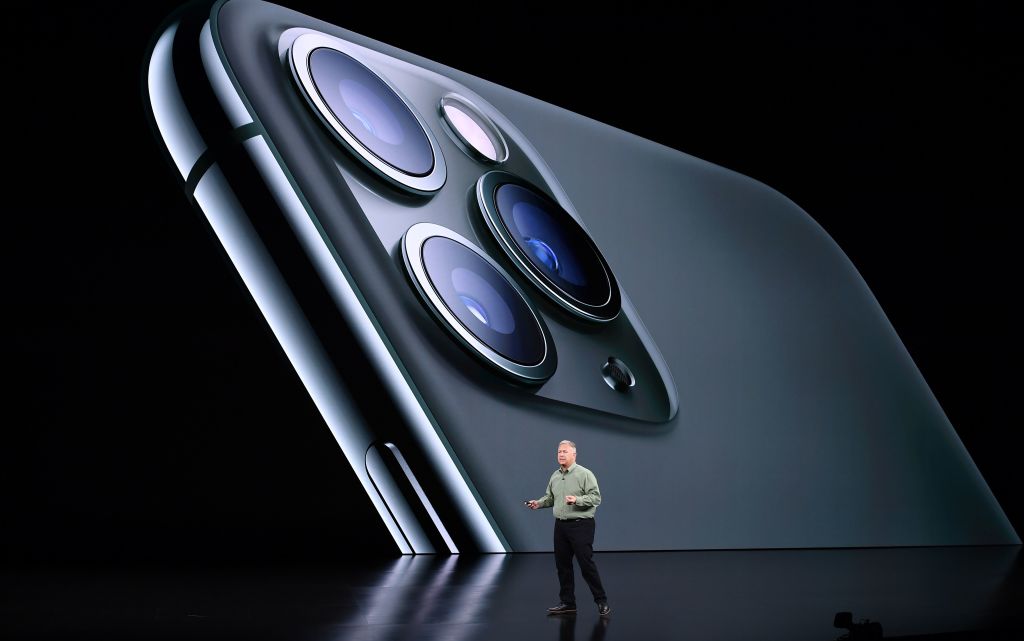 iPhone 11 Pro相機鏡頭外觀。(JOSH EDELSON/AFP/Getty Images)