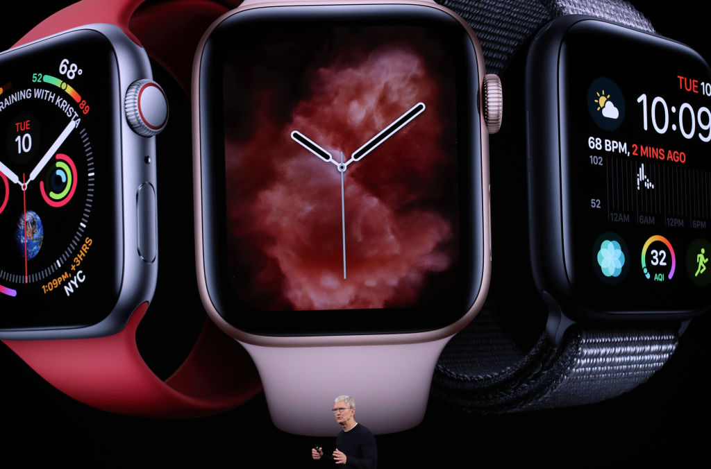 Apple Watch Series 5系列。(Justin Sullivan/Getty Images)