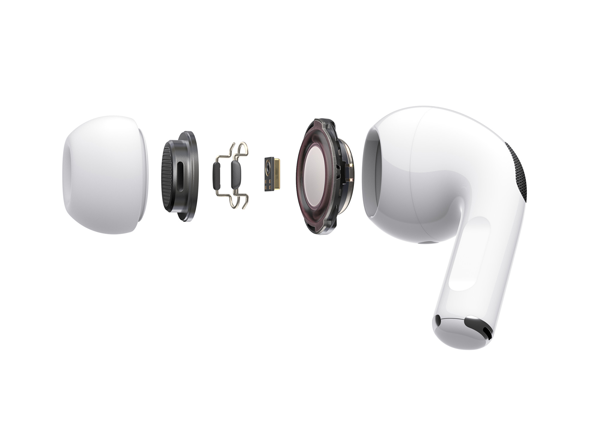 AirPods Pro解構圖。(蘋果提供)