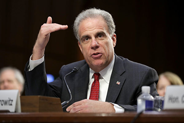 WASHINGTON, DC - JUNE 18: U.S. Justice Department Inspector General Michael Horowitz testifies before the Senate Judiciary Committee in the Hart Senate Office Building on Capitol Hill June 18, 2018 in Washington, DC. According to a report by Horowitz, former FBI Director James Comey and other top officials did not follow standard procedures in their handling of the 2016 investigation into Hillary ClintonÕs email server, but did not find any evidence of political bias. (Photo by Chip Somodevilla/Getty Images)