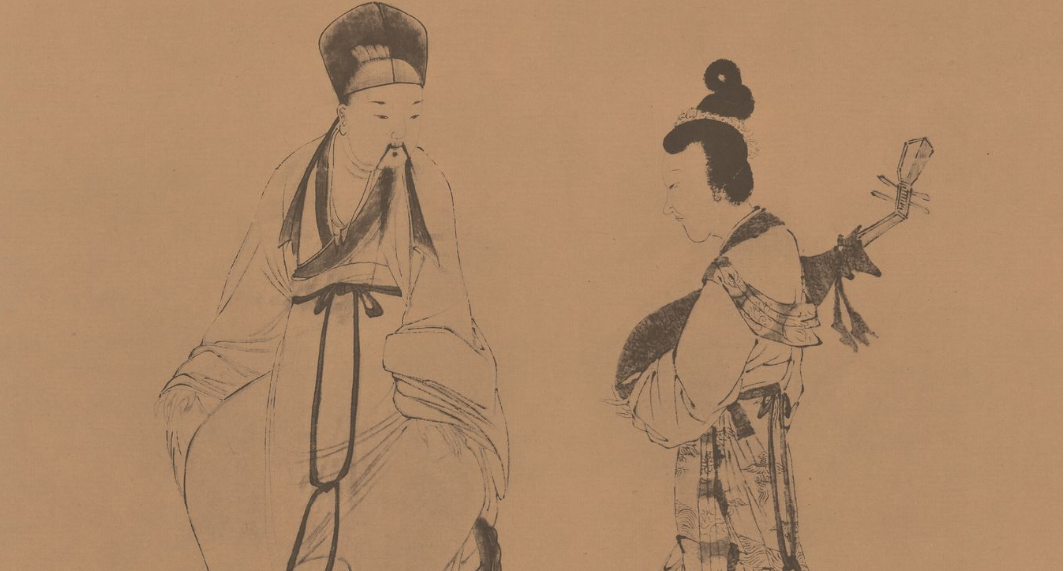明 郭詡 《琵琶行圖軸》(局部)。(公有領域)