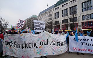 德国各界柏林集会游行 支持香港争自由