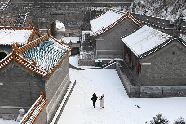 1月6日，北京降雪情况。（GREG BAKER/AFP via Getty Images）